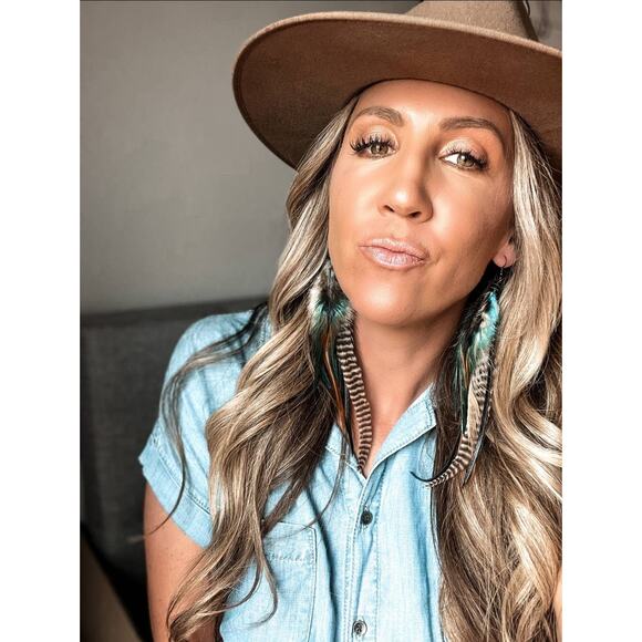 Willow Creek Feather Earring - long feather earrings - Picture 2 of 2